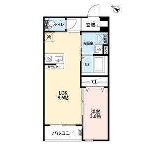 1LDK 間取り図
