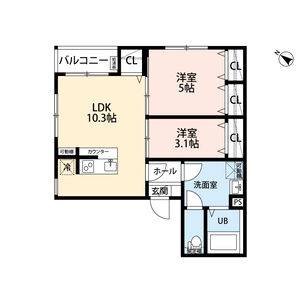 2LDK 間取り図