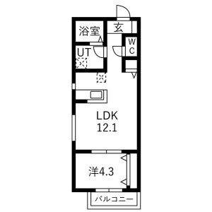 1LDK 間取り図