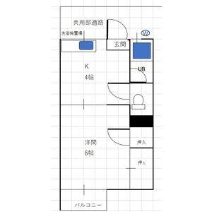1DK 間取り図