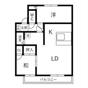 2LDK 間取り図