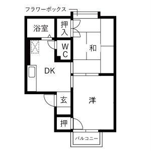 2DK 間取り図