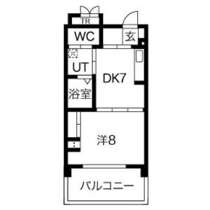 1DK 間取り図