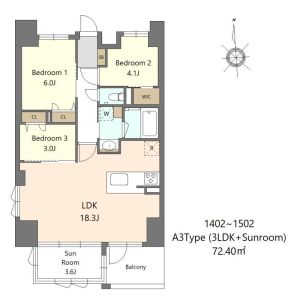 3LDK 間取り図
