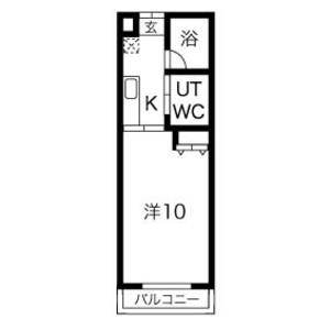 1K 間取り図