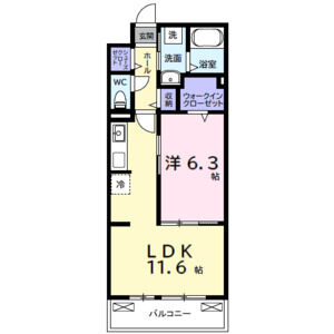 1LDK 間取り図