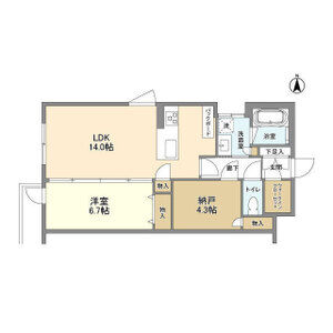 1LDK 間取り図