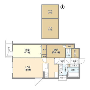 1LDK 間取り図