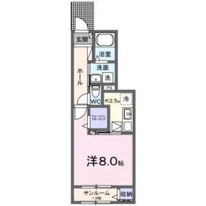 1K 間取り図