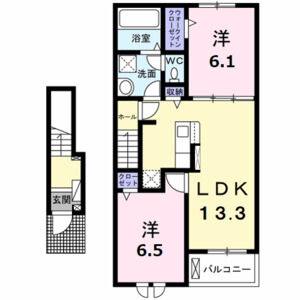 2LDK 間取り図