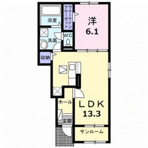 1LDK 間取り図