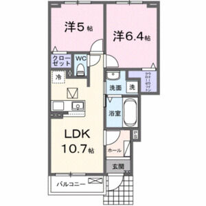 2LDK 間取り図
