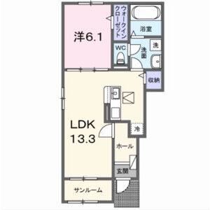 1LDK 間取り図