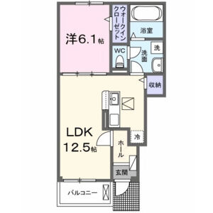 1LDK 間取り図