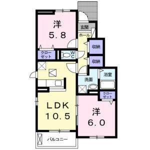 2LDK 間取り図