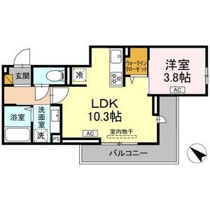 1LDK 間取り図