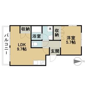 1LDK 間取り図