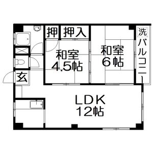 2LDK 間取り図