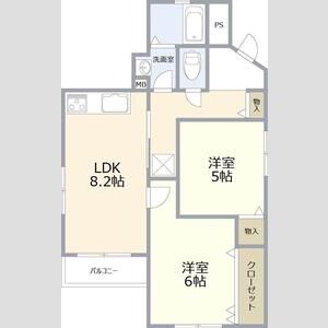 2LDK 間取り図