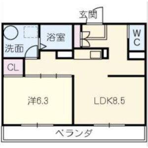1LDK 間取り図