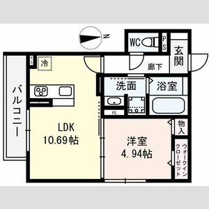 1LDK 間取り図