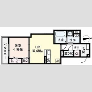 1LDK 間取り図