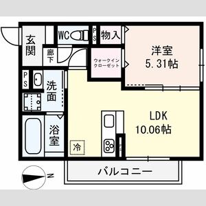 1LDK 間取り図