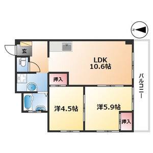 2LDK 間取り図