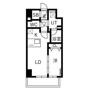 1K 間取り図