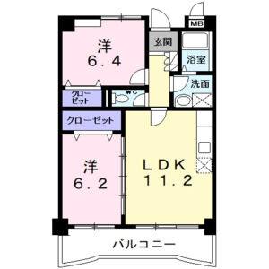 2LDK 間取り図
