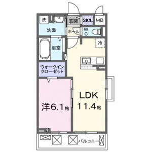 1LDK 間取り図