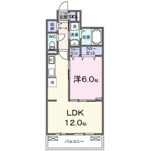1LDK 間取り図