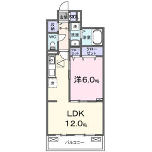 1LDK 間取り図