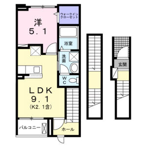 1LDK 間取り図