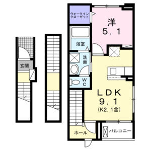 1LDK 間取り図