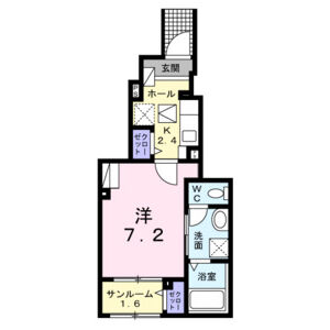 1K 間取り図