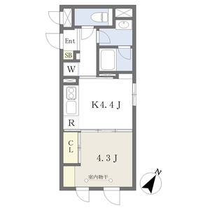 1K 間取り図
