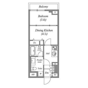 1DK 間取り図