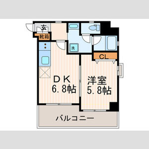 1DK 間取り図
