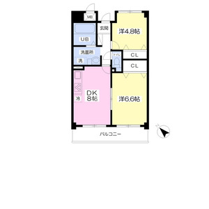 2DK 間取り図