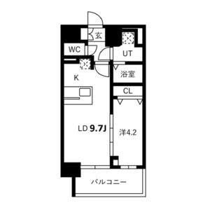 1K 間取り図