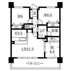 3LDK 間取り図