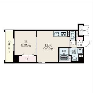 1LDK 間取り図