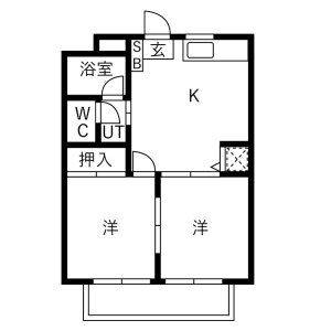 2DK 間取り図