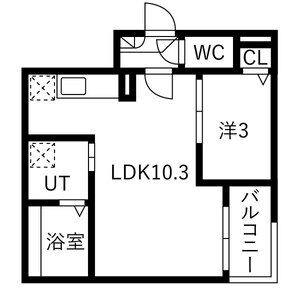 1LDK 間取り図
