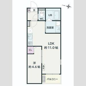 1LDK 間取り図