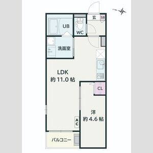 1LDK 間取り図