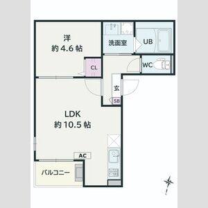 1LDK 間取り図