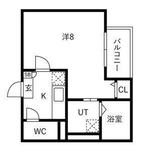 1K 間取り図