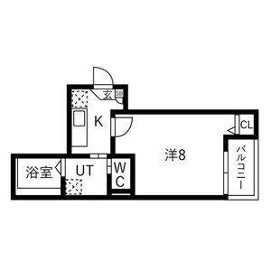 1K 間取り図